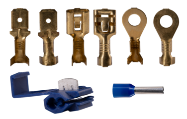 Connector connector for connecting electrical wires on an isolated background.