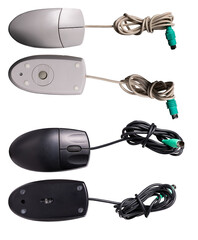 Ball and photocell computer mouse on an isolated background.
