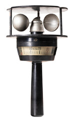 An old anemometer for measuring wind speed on an isolated background. - obrazy, fototapety, plakaty