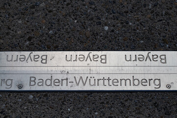 Grenze zwischen Bayern und Baden-Württemberg Ulm, Germany
