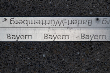 Grenze zwischen Bayern und Baden-Württemberg Ulm, Germany