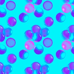  Seamless pattern an artful colorful background with bubbles. Abstract background. Holographic floating liquid blobs, soap bubbles, metaballs.