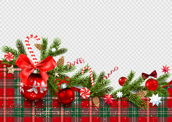 Red holiday tartan decor