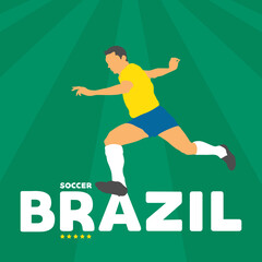 Brazilian soccer minimalist illustration template.