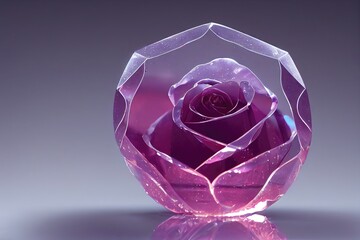 Crystal Glass Rose Beautiful Background
