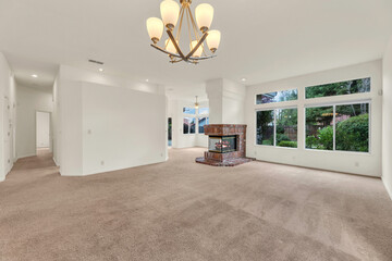 Living room with fireplace