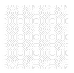 Fototapeta premium Repeated geometry pattern in 2D form drawn with CAD. Black line and white background.