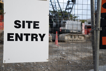 Site entry sign on old Westpac construction site