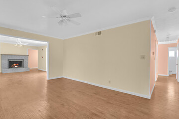 Living room with fireplace