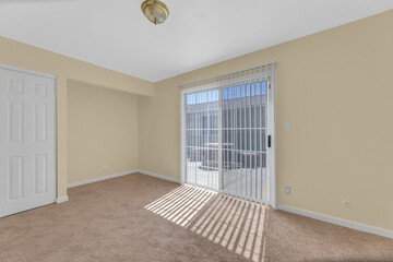 Bedroom with carpet and walls
