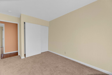 Bedroom with carpet and walls