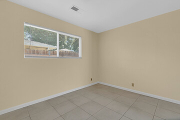 Bedroom with carpet and walls