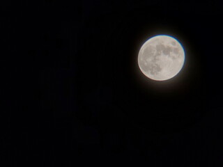 Night moon close-up on the sky