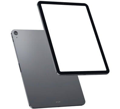 tablet pc with blank screen  on isolated empty background for mockup