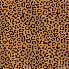 Leopard seamless pattern. Animal skin print. Repeating spots motif. Wildlife, natural camouflage texture