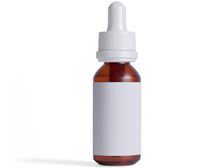 medicine dropper bottle  on isolated empty background for mockup