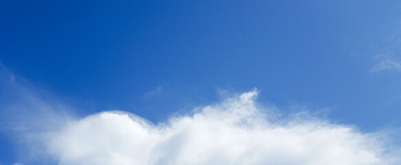 Blue sky background with white cloudy, copy space