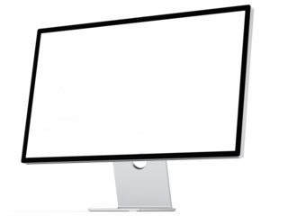 monitor isolated white screen with empty background for mockup