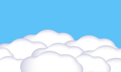 illustration 3d beautiful clouds on blue backdrop place