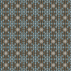 Creative Christmas blue and white seamless snowflake texture on striped background. Elegant vector pattern for wrapping paper, textile and paper prints, invitations and gift boxes.