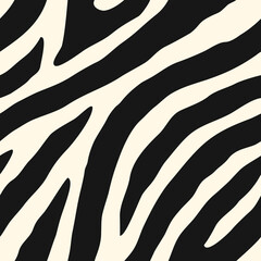 Zebra skin seamless pattern. Animal fur print. Repeating stripes motif. Wildlife, natural camouflage texture