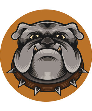 The head pitbull mascot logo