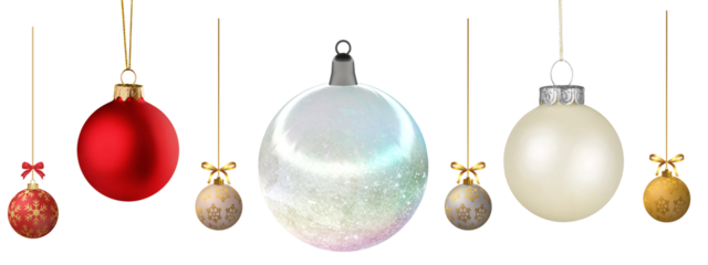 Christmas balls collection. for christmas decoration.transparent background.