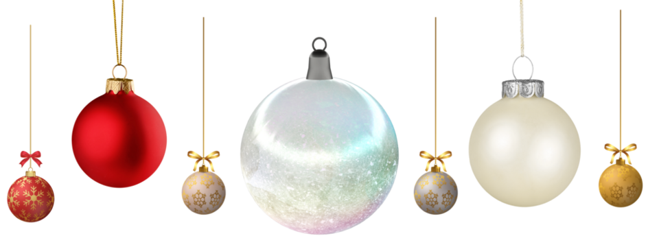 Christmas balls collection. for christmas decoration.transparent background.