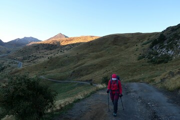 Fototapeta premium Vall the Boí, Pyrenees, Spain. A Hike over the ridge and summits around the valley of Boí during autumn. 