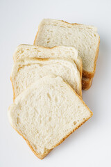 fresh toasted bread on a white background