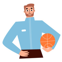 Mbti concept. Trainer character. Basketball Coach.