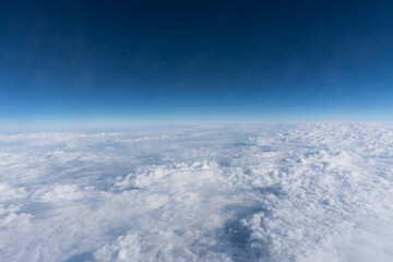 Fototapeta na wymiar View from a airplane window at 35.000 feet high