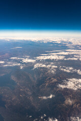 View from a airplane window at 35.000 feet high - 544476351