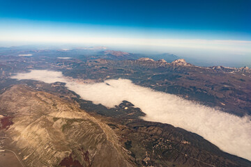 View from a airplane window at 35.000 feet high - 544476358