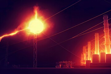 Fototapeta premium Strong rise of natural gas prices during a global energy crisis. Commodity and energy concept. 3D illustration