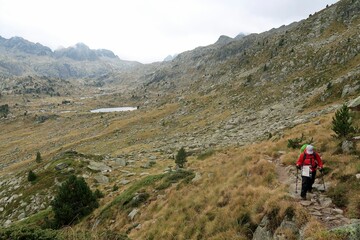 Pyrenees, Carros de Foc hiking tour. A week long hike from hut to hut on a natural scenery with lakes, mountains and amazing flora and fauna.
