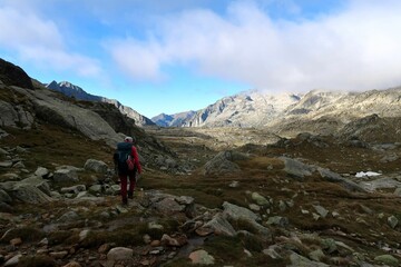 Pyrenees, Carros de Foc hiking tour. A week long hike from hut to hut on a natural scenery with lakes, mountains and amazing flora and fauna.
