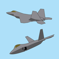 F22 raptor stealth fighter illustration vector design