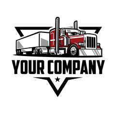 Premium Trucking Company Emblem, Ready Made Logo Template, Vector Isolated. Best for Trucking and Freight Related Industry