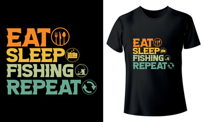 Fishing typography t-shirt, Fishing shirt template, Fishing vector t-shirt design
