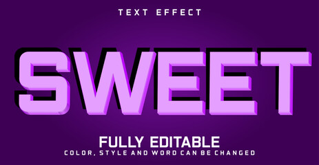 Editable sweet text style effect