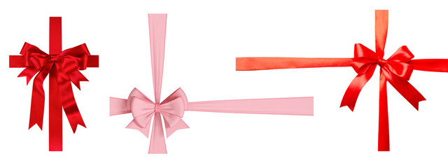 ribbon bow with transparent background.ribbon collection for decoration.