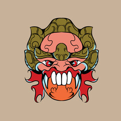 balinese mask vector illustration specially made for branding, advertising and so on
