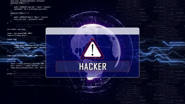 HACKER and Earth Connections Network, Animation, Background, Loop, 4k
