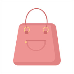 Pink women cute handbag on white background