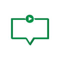 Frame message play button. Text message. Vector illustration. Stock image. 