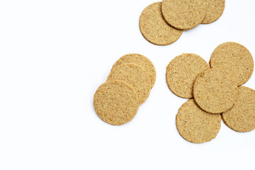 Oatcakes on a white background.