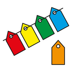 colored cartoon price tags. Business card for paper design. Vector illustration. Stock image.