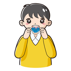 Obraz premium 子どもの歯科矯正器具のイラスト