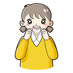 Obraz premium 子どもの歯科矯正器具のイラスト